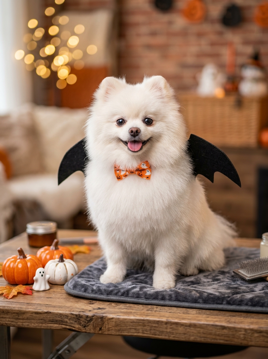 Pawllywood Pomeranian - Halloween Bat Wings